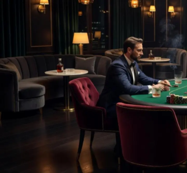 Exkluzív pókerasztal prémium lounge környezetben